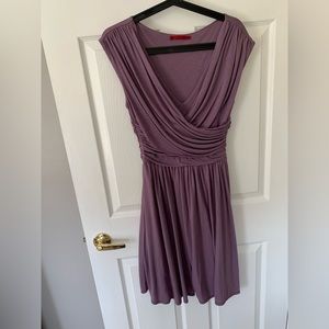Velvet by Graham & Spencer Ruched V-Neck Faux Wrap Dress - So Comfy & Flattering